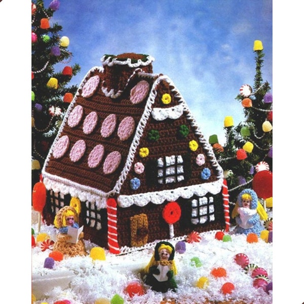 Gingerbread Cookie House Candy Cottage Crochet Pattern