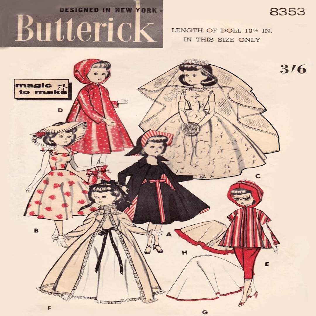 Little Miss Revlon 10-1/2 Doll Clothes Butterick 8353 - Etsy
