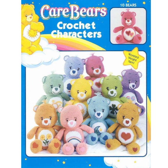 14" Tall, 10 Care Bears, Crochet Pattern Vintage Pattern PDF Digital Download on 8-1/2x11" Paper