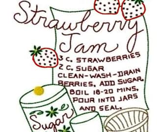 Recipe Dish Towels, Hand Embroidery Motifs, Strawberry Jam, & Much More, Vintage Pattern, PDF Instant Download