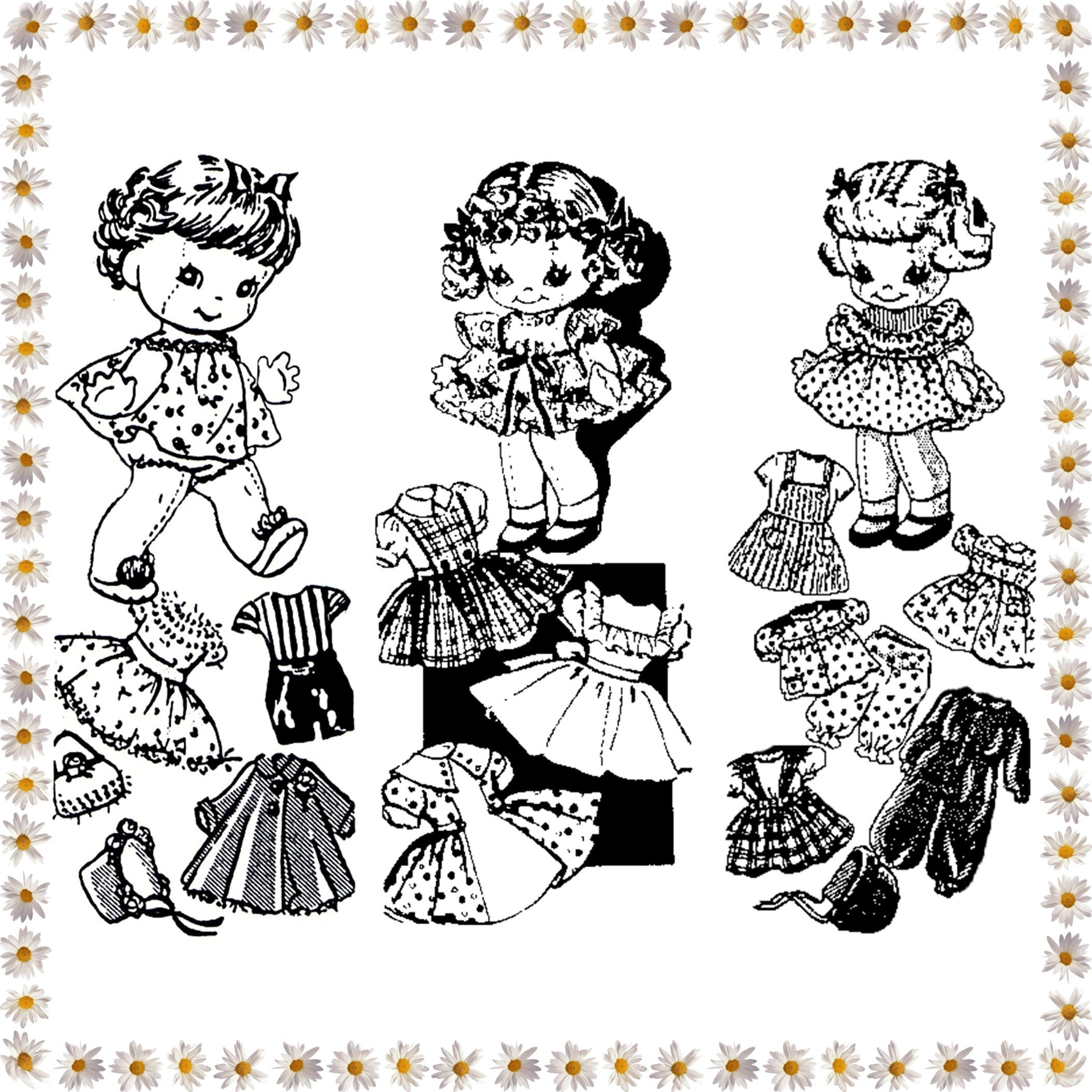 Three 10 Doll Patterns and Doll Clothes Vintage Pattern Etsy