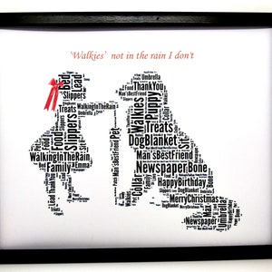 Personalized Dog Word Art Gift: Unique Keepsake in 8x10 Frame