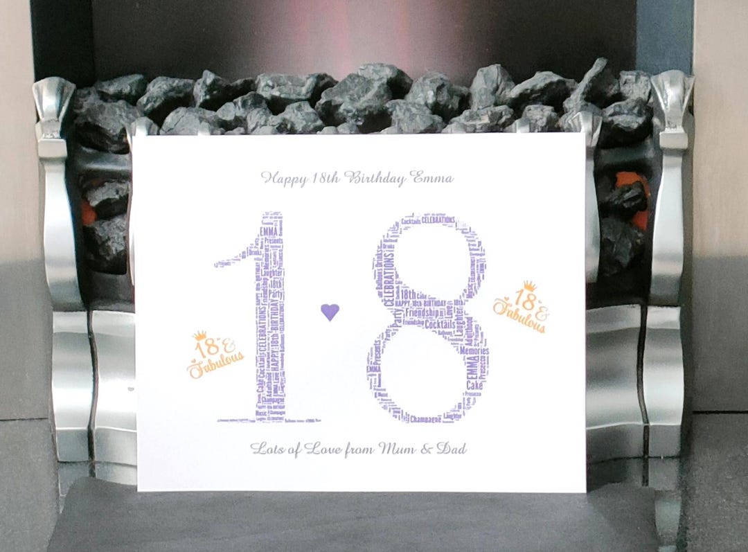 Personalized 18th Birthday Word Art Print, Keepsake Gift - Etsy