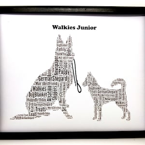 Personalized Dog Word Art Print: &#39;Walkies Junior&#39; Keepsake (8x10)