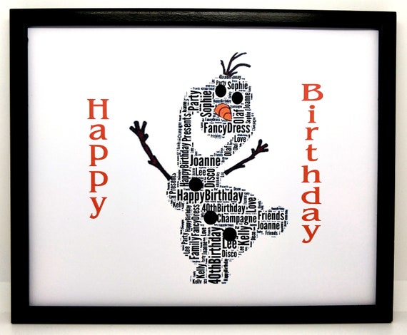 New Personalised Olaf From Frozen Word Art Etsy