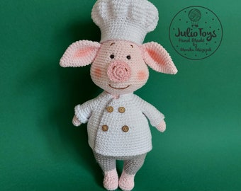 Pig chef Michelle- PDF crochet pattern