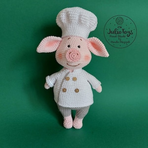 Pig chef Michelle- PDF crochet pattern