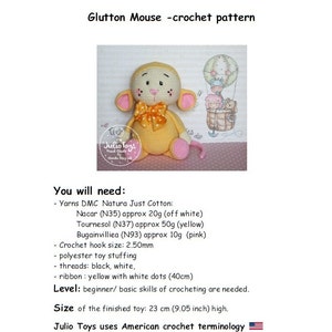 Glutton Mouse crochet pattern image 5