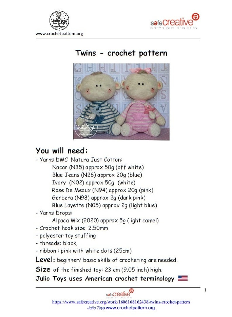 Twins crochet pattern image 5