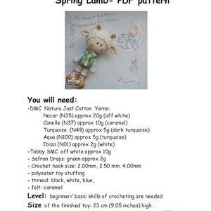 Crochet Spring Lamb PDF pattern image 5