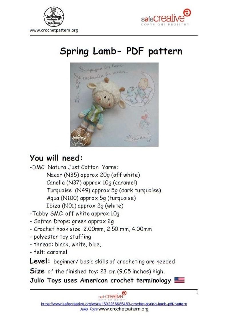 Crochet Spring Lamb PDF pattern image 5