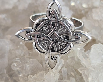 Anello Nodo della Strega in Acciaio Regolabile  Fascia Esoterica Amuleto di Protezione Talismano Magico Wicca Pagan Gioiello Spirituale