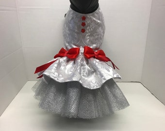 Silver Brocade Party Dress