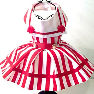 Sailor dog dresses for small breed dogs, designer dog clothes, custom dog outfits, holiday party dresses, pet clothes, dog dresses, XS dress image 3