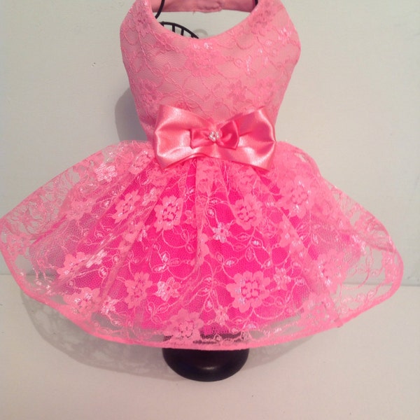 Pretty Pink Lace Party Dog  Dress for all small breed dogs,custom made party dog dresses,designer dog dress,dog party outfits,,stylish Dress