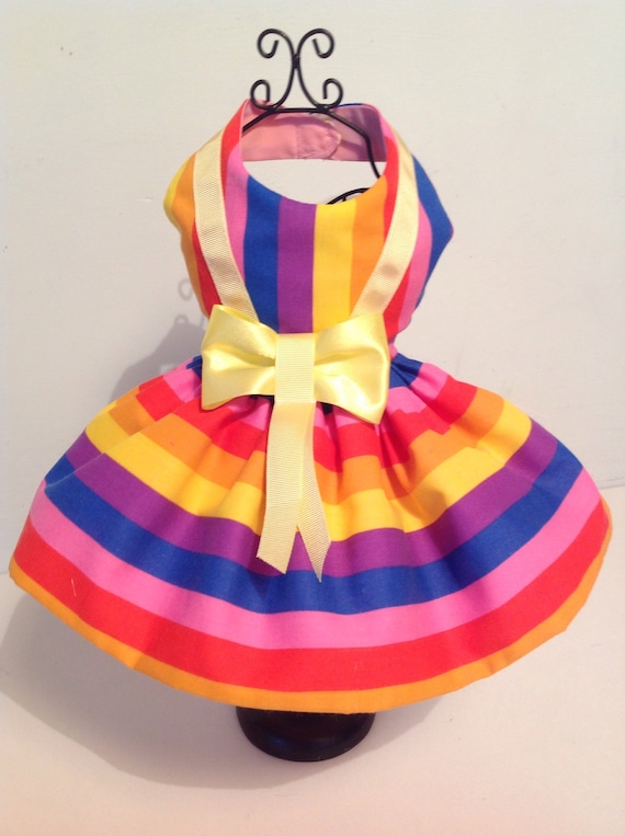 LGBT Inspired Multi-Coloured Love Hearts Dog Dress Pretty Little Paws