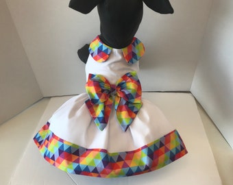 Gay Pride Colourful Dog  Dress