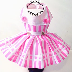 Sailor dog dresses for small breed dogs, designer dog clothes, custom dog outfits, holiday party dresses, pet clothes, dog dresses, XS dress image 2