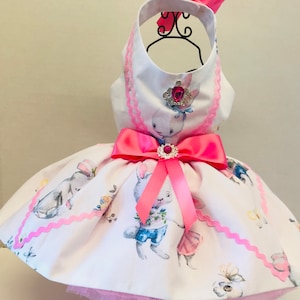 Ostern weiß und rosa Hundekleid