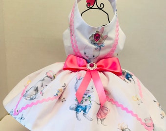 Easter white and pink dog dress