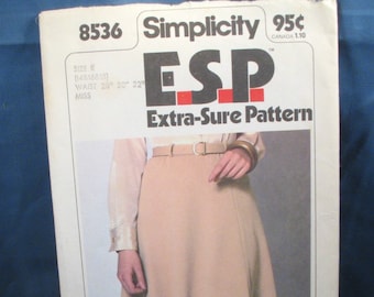 Vintage Simplicity Pattern 8536 Misses Skirt Sizes 14-16-18