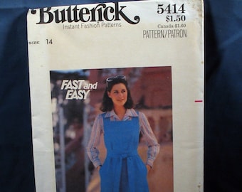 Vintage Butterick Pattern 5414 Misses Fast and Easy Jumper Size 14