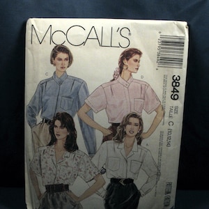 Vintage McCalls Sewing Pattern 3849 Misses Blouses Size 10.12.14