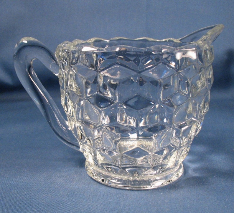 Vintage Pressed Glass Sugar and Creamer Set Etsy