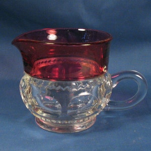 Vintage Creamer - Clear and Pink Glass
