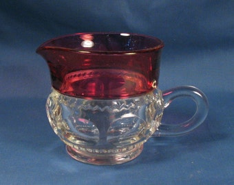 Vintage Creamer - Clear and Pink Glass