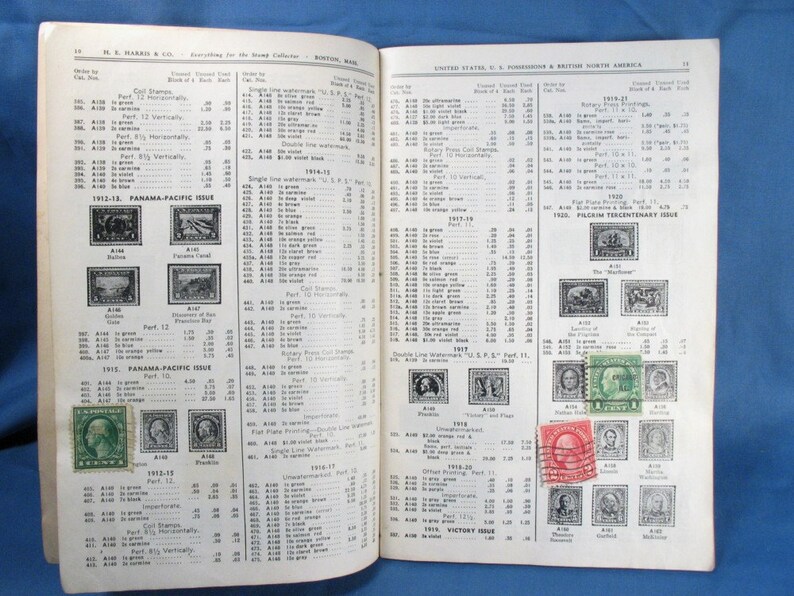 Vintage H. E. Harris Stamp Collecting Books Set of Two Etsy