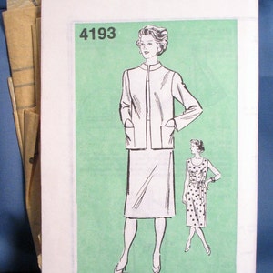 Vintage Sewing Pattern 4193 Misses Dress and Jacket,  Multi size pattern