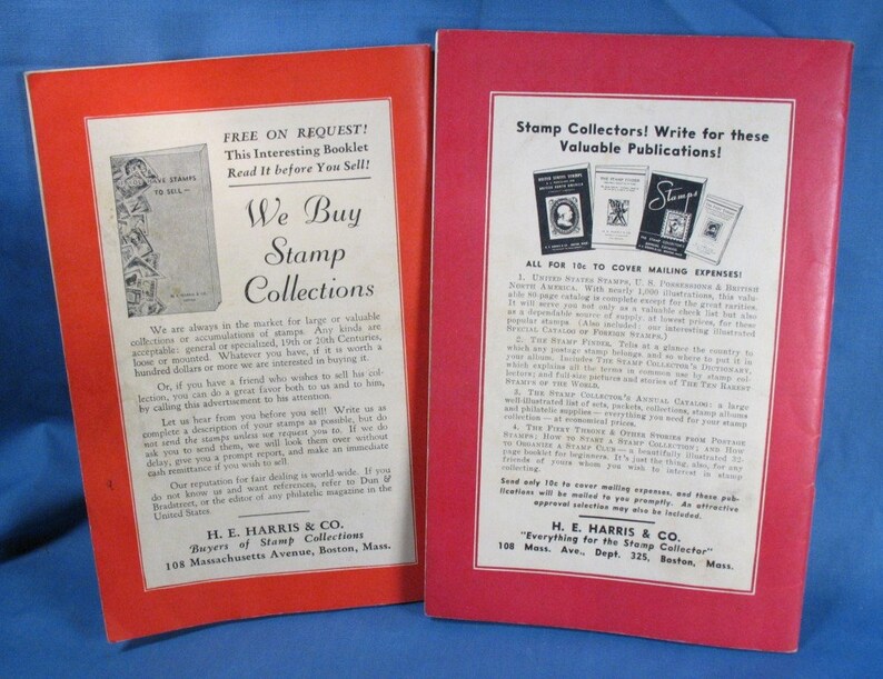 Vintage H. E. Harris Stamp Collecting Books Set of Two Etsy