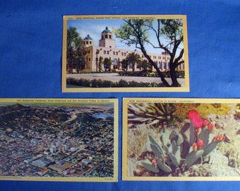 Vintage Linen Postcards Set of Three - California