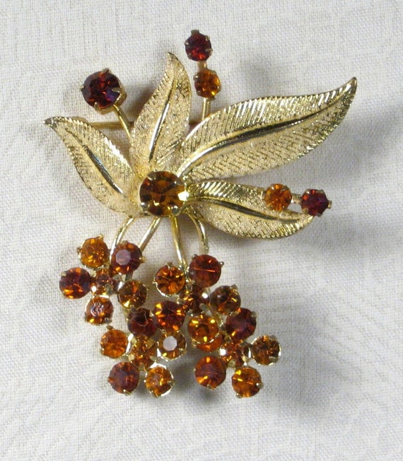 Vintage austria brooch with - Gem
