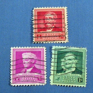 1940 Scientists stamps - 1, 2 and 3 cents