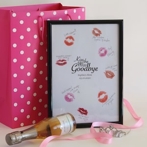 Kiss the Miss Goodbye! Digital, Download Printable for Hens Night/Bridal Shower/Bachelorette Party. Custom/Personalise. Editable Gift Tags.