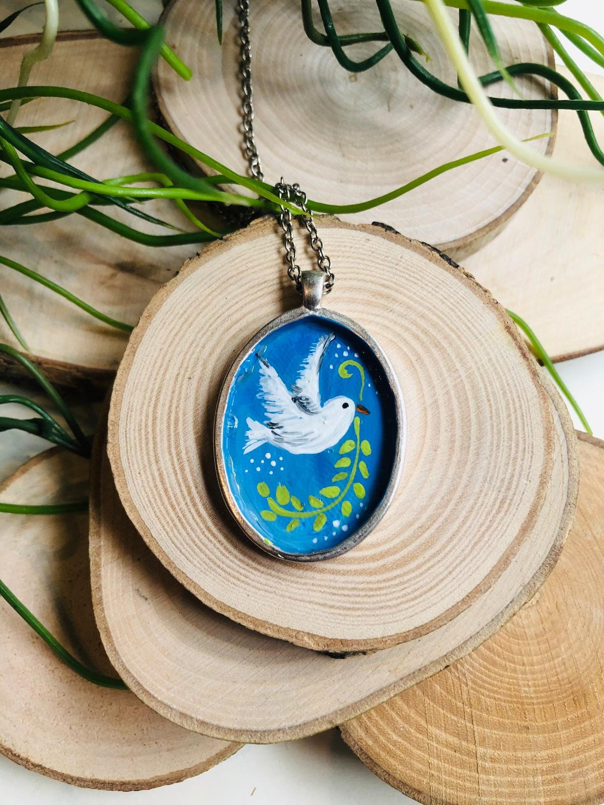 HANDMADE PAINTING NECKLACEBeautiful GiftGreat DesignFriend Etsy