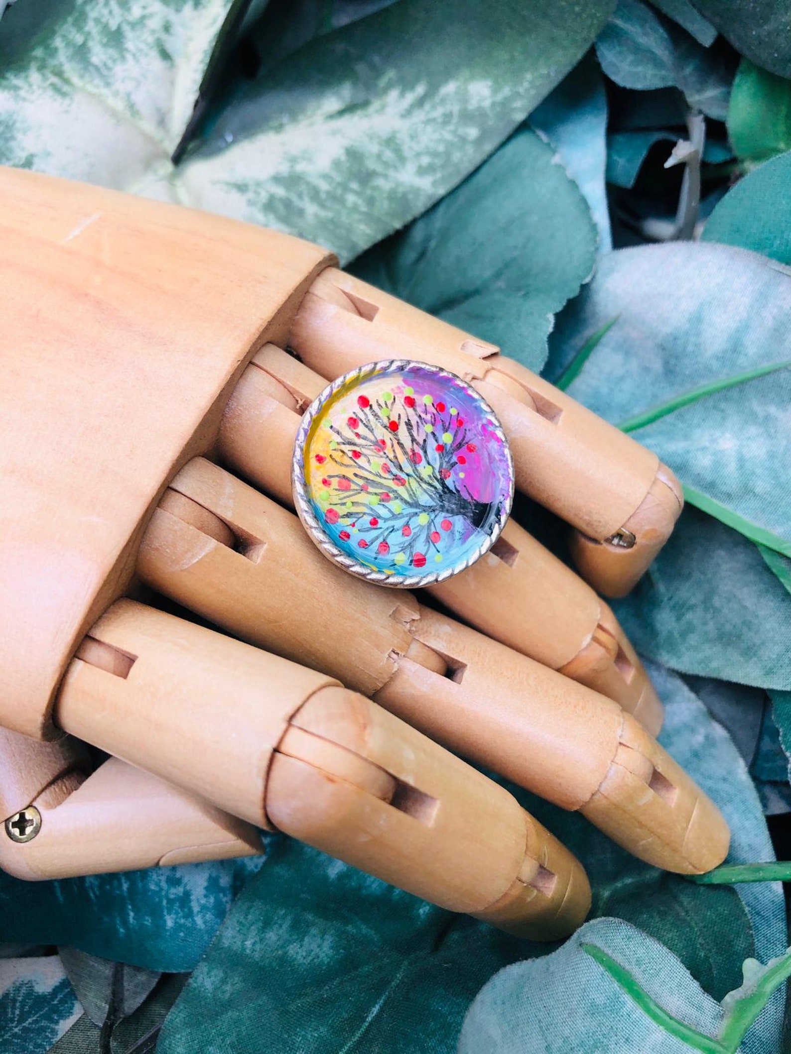 HANDMADE PAINTING Ringbeautiful Giftgreat Designfriend Giftvibrant