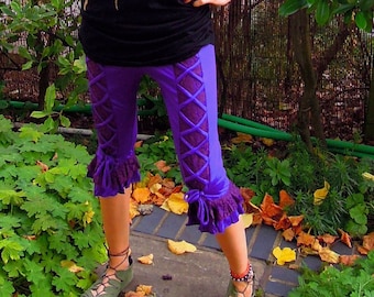 Leggings de tiras Leggings Steampunk Leggings Pixie Leggings Psy trance Yoga Ropa hippie Leggings de encaje Ropa Pixie Ropa rave