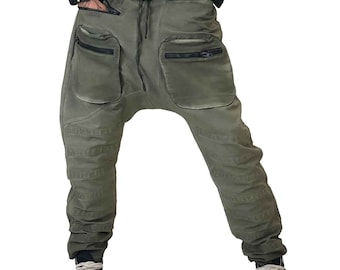 Pantaloni cargo Cyberpunk Post apocalittico Pantaloni da uomo Pantaloni pagani Pantaloni Burning Man Abbigliamento apocalittico Moda alternativa Gotico