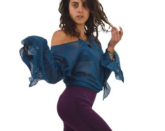 Medieval dress Net dress Gothic dress hippie clothes pixie dress Alternative clothing pixie clothing oversized sweater fairy dress Psytrance