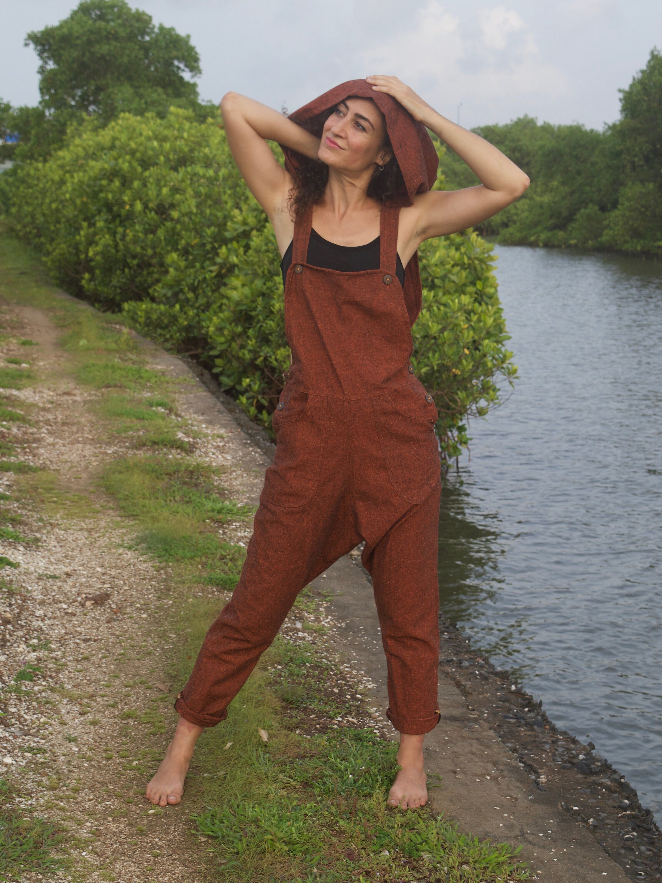 Hooded Jumpsuit Overalls Jumpsuit Women 