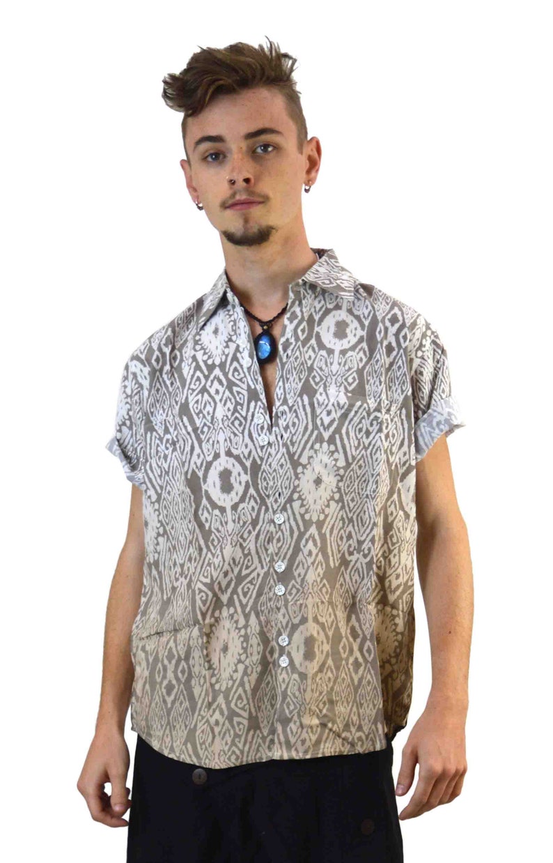 Psychedelic shirt Psy festival shirt Mens patterned shirt Hippie clothes Cool summer shirt Aesthetic clothing Burning man costumes