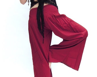 Wide flared trousers 70s pants Flared pants Wide leg pants Hippie pants Ninja flares Alternative clothing Unisex flares Bell bottoms