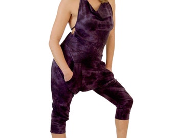 Womens romper Tie dye jumpsuit low crotch onesie Onesie Women Dungarees jumpsuit Tiedye clothing Harem jumpsuit Overalls women