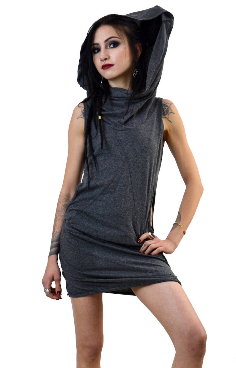 Pixie Kleid Alternative Kleidung Kapuzen Tunika Psytrance | Etsy