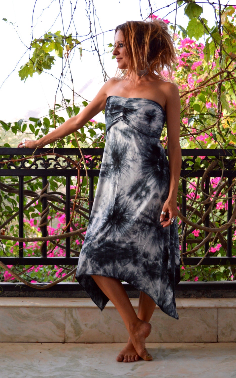 Haut Boho Tie-dye Gris Pour Fille - Taille 7/8 - Motif Daisy - Neuf Sans étiquettes