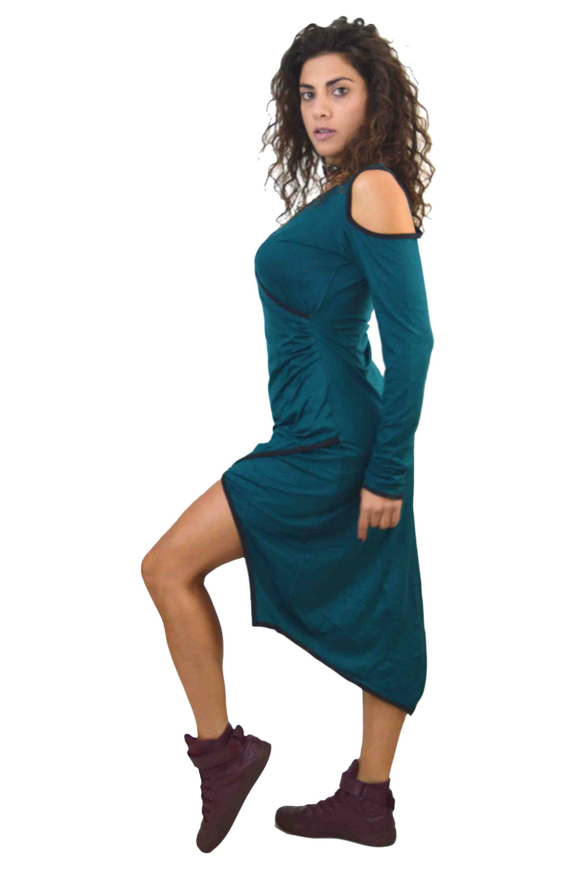 Image of Evening Dress Pixie Alternative Clothing Cold Shoulder Medieval Gothic