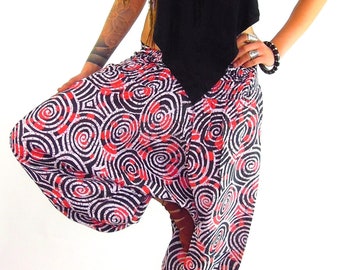 Funky boho harem Harembyxor Bohobyxor Tribal fusionbyxor Bomullsbohobyxor Ali bababyxor Alternativa kläder Boho yogabyxor